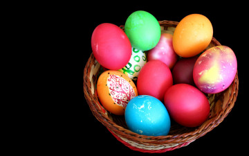 Картинка праздничные пасха корзинка яйца