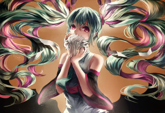 Картинка vocaloid аниме hatsune miku девушка вокалоид арт lama-pacos волосы форма школьница