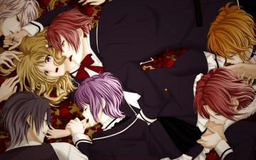 Картинка diabolik+lovers аниме вампиры крестик форма дувушка нападение парни