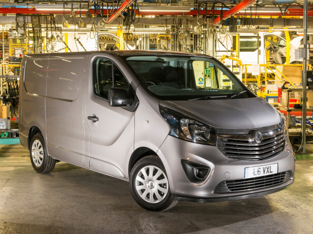 Обои картинки фото автомобили, vauxhall, van, 2014, серый, vivaro