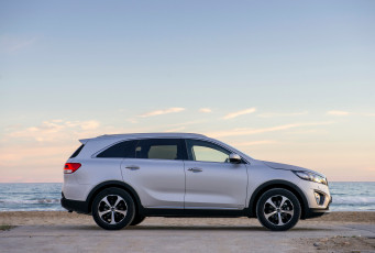 обоя автомобили, kia, sorento, ecodynamics, uk-spec, um, 2015г, светлый