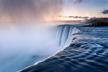 Картинка природа водопады вечер водопад поток вода