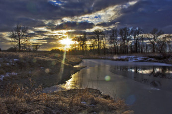 Картинка природа восходы закаты вода пейзаж солнце