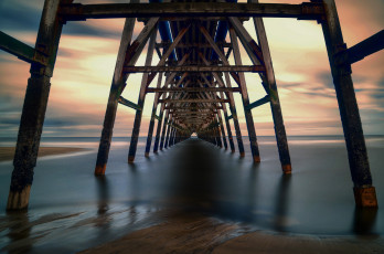 Картинка природа побережье тучи мост океан