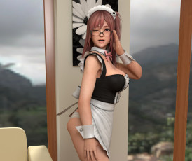 Картинка 3д+графика аниме+ anime девушка взгляд фон