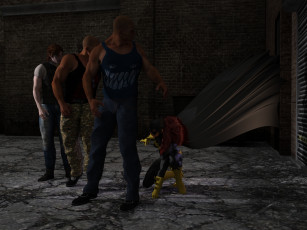 Картинка 3д+графика фантазия+ fantasy взгляд фон супермен парни batgirl девушка