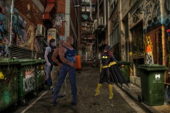 Картинка 3д+графика фантазия+ fantasy фон взгляд девушка batgirl парни супермен