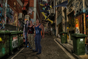 Картинка 3д+графика фантазия+ fantasy взгляд девушка парни супермен фон batgirl