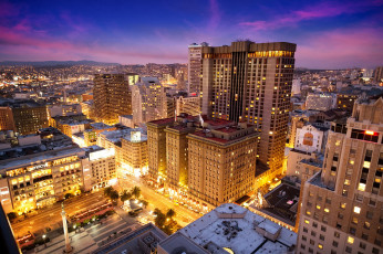 Картинка san+francisco+ca города сан-франциско+ сша утро рассвет