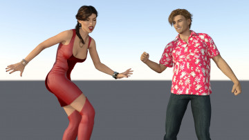 Картинка 3д+графика люди+ people девушка взгляд фон парень