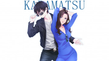 Картинка osomatsu-san аниме взгляд девушка парень фон