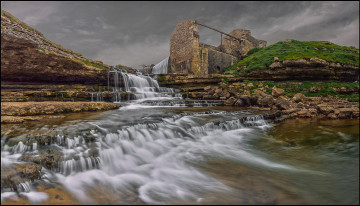 Картинка природа водопады скалы река