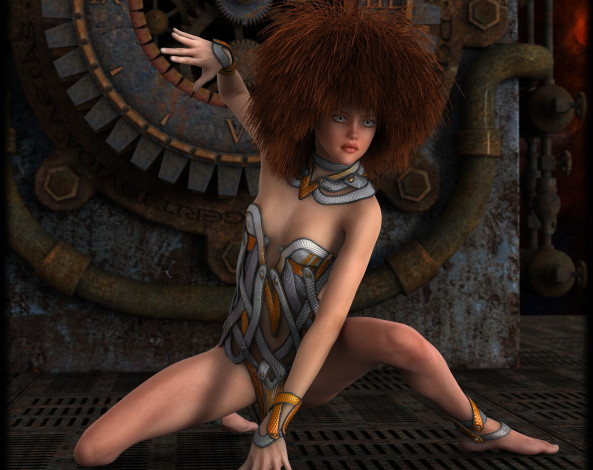 Обои картинки фото 3д графика, люди , people, девушка, фон, взгляд