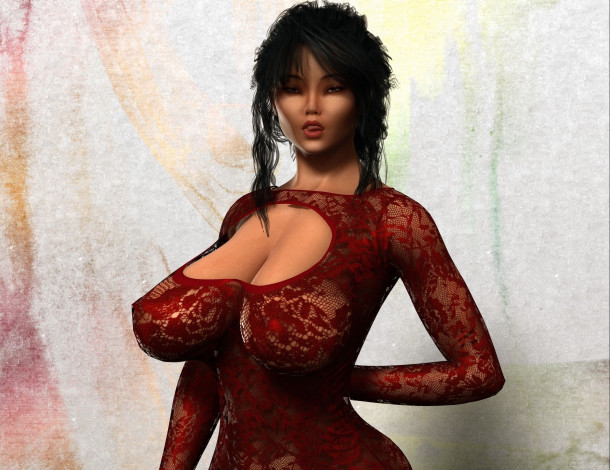 Обои картинки фото 3д графика, люди , people, взгляд, девушка, фон