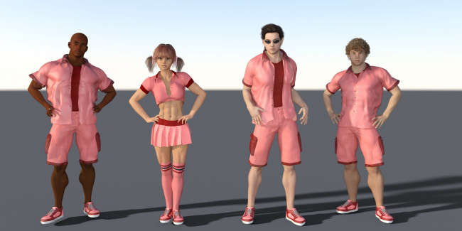 Обои картинки фото 3д графика, люди , people, девушка, взгляд, фон, парни