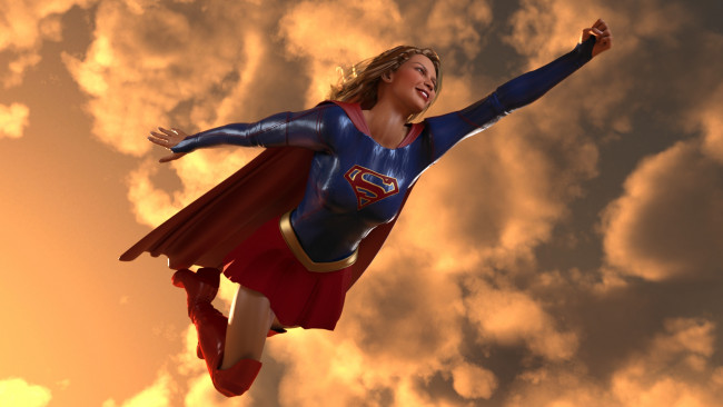 Обои картинки фото 3д графика, фантазия , fantasy, девушка, взгляд, фон, супермен