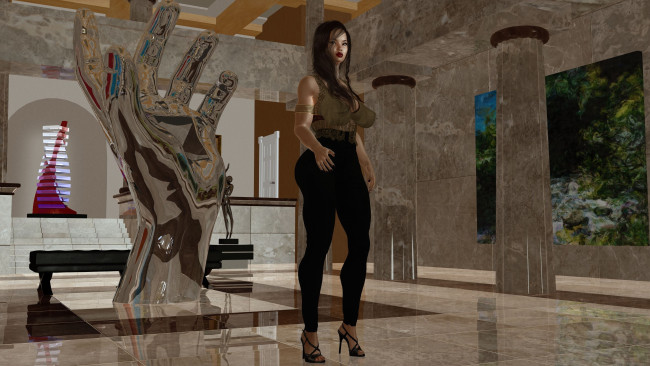 Обои картинки фото 3д графика, люди , people, девушка, взгляд, фон