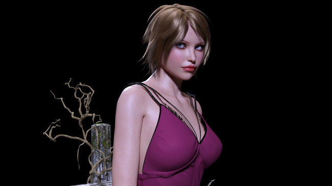 Обои картинки фото 3д графика, люди , people, фон, взгляд, девушка