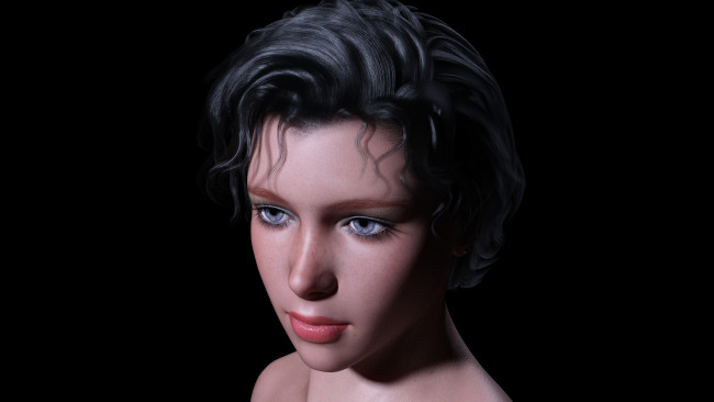 Обои картинки фото 3д графика, портрет , portraits, фон, девушка, взгляд