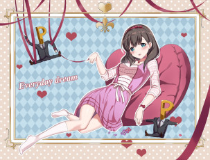 Картинка аниме idolm@ster девушка фон взгляд