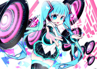 Картинка аниме vocaloid девушка фон взгляд