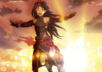 Картинка аниме sword+art+online девушка взгляд фон