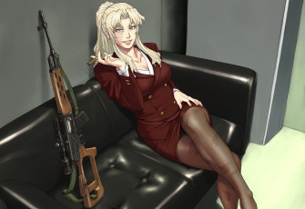 Картинка аниме black+lagoon balalaika-azasuke sniper anime manga girl scar woman japanese asian black lagoon dragunov