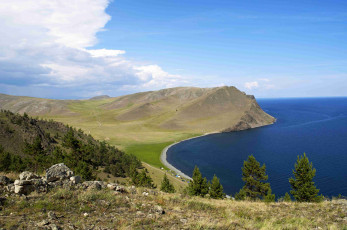 Картинка байкал природа побережье небо берег вода озеро