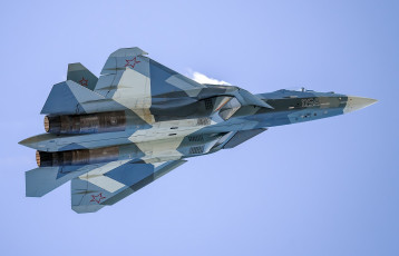 Картинка t-50+pak-fa авиация боевые+самолёты истребитель