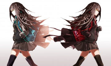 Картинка аниме idolm@ster девушки взгляд фон