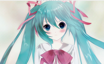 Картинка аниме vocaloid фон взгляд девушка