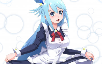 Картинка аниме kono+subarashii+sekai+ni+shukufuku+wo девушка взгляд фон