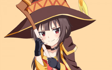 Картинка аниме kono+subarashii+sekai+ni+shukufuku+wo девушка взгляд фон