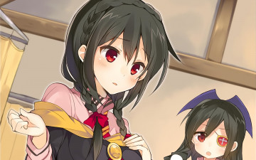 Картинка аниме kono+subarashii+sekai+ni+shukufuku+wo девушка взгляд фон