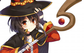 Картинка аниме kono+subarashii+sekai+ni+shukufuku+wo девушка взгляд фон