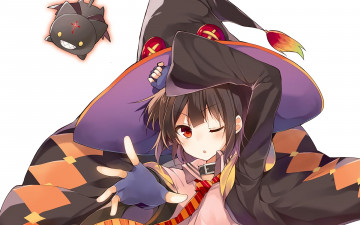 Картинка аниме kono+subarashii+sekai+ni+shukufuku+wo девушка взгляд фон