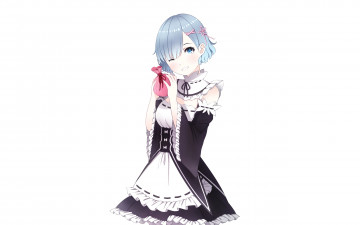 Картинка аниме re +zero+kara+hajimeru+isekai+seikatsu девушка взгляд фон