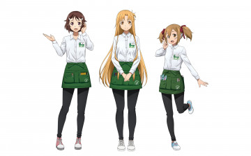 Картинка аниме sword+art+online девушки взгляд фон