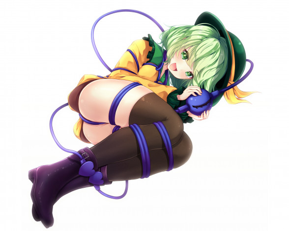 Обои картинки фото аниме, touhou, фон, взгляд, девушка