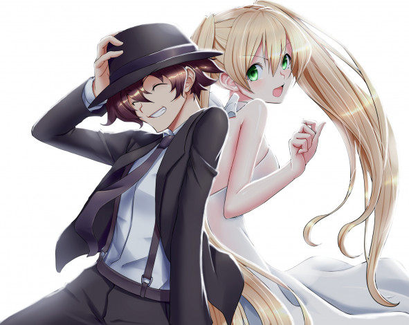 Обои картинки фото аниме, kekkai sensen, парень, девушка, лео