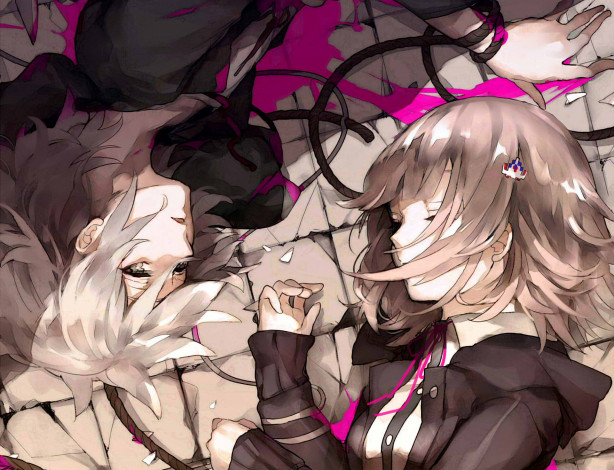 Обои картинки фото аниме, danganronpa, двое