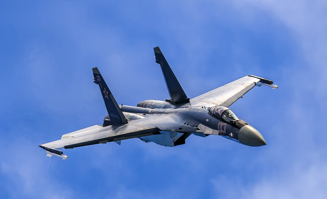 Обои картинки фото su-35, авиация, боевые самолёты, истребитель