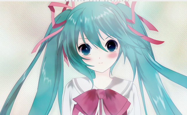 Обои картинки фото аниме, vocaloid, фон, взгляд, девушка