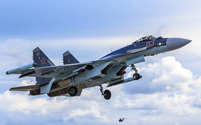 Обои картинки фото su-35, авиация, боевые самолёты, истребитель
