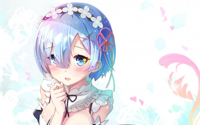 Обои картинки фото аниме, re,  zero kara hajimeru isekai seikatsu, девушка, взгляд, фон