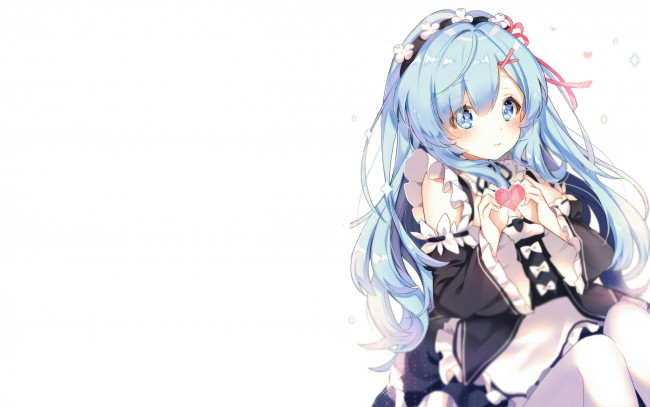 Обои картинки фото аниме, re,  zero kara hajimeru isekai seikatsu, девушка, взгляд, фон