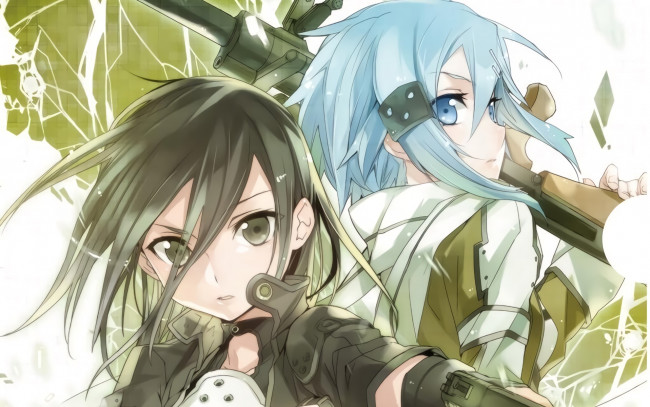 Обои картинки фото аниме, sword art online, фон, взгляд, девушка