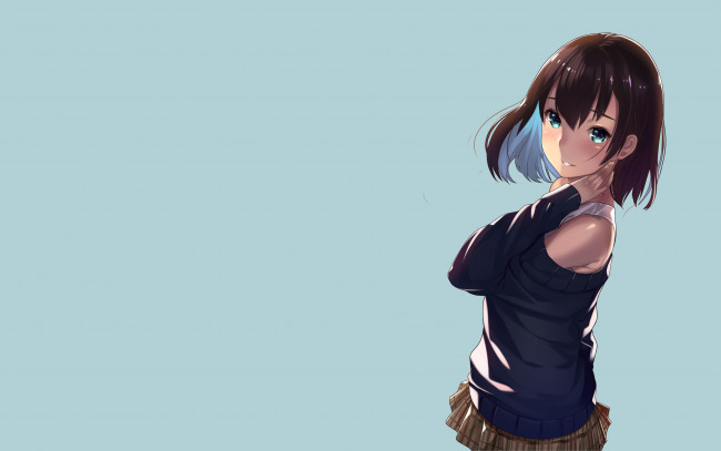 Обои картинки фото аниме, unknown,  другое, фон, взгляд, девушка