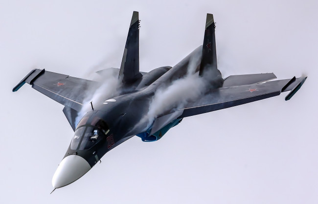 Обои картинки фото su-34, авиация, боевые самолёты, бомбардировщик