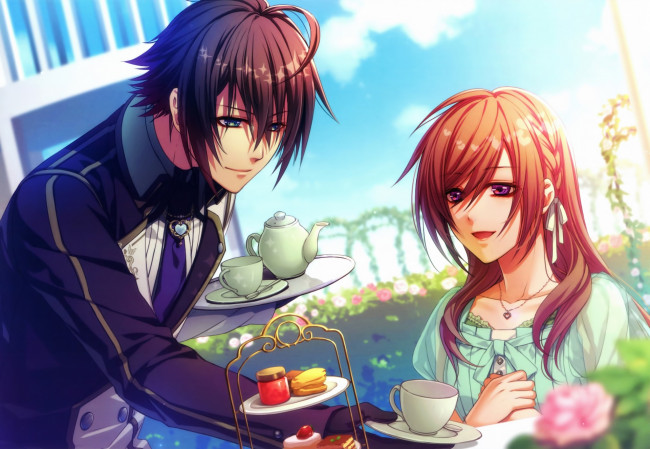 Обои картинки фото аниме, glass heart princess, парень, девушка